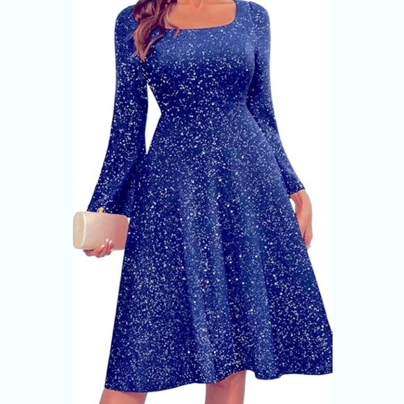 Dresses & Skirts - Elegant Blue Sequins Dress, Teens. Size Medium, used $5.00